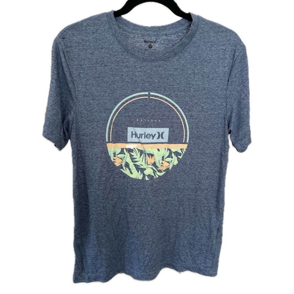 Hurley NWOT Men's Circle Logo Birds Of Paradise Hawaii Crew Neck T Shirt S